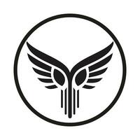 Pictoral mark logo eagle minimal line vector, simple, black and white. vector