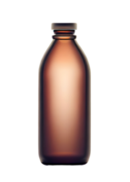 Clear brown glass bottle on transparent on transparent. AI Generated png