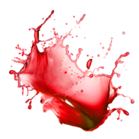 Red water color splash on transparent. AI Generated png
