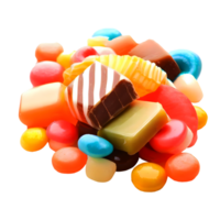 coloré bonbons sur transparent. ai généré png