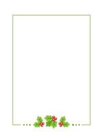 Vertical Rectangle Mistletoe Frame, Christmas and New Year Card Template, Winter Holiday Season Geometric Border. Vector Illustration for greetings, invitation, social media post.