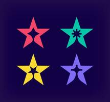 Different star logo within unique star. Unique color transitions. Creative growth and company branding logo template. vector. vector