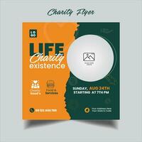 Charity Flyer social media post design template vector