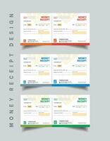 Money Receipt Template, professional and modern minimal business invoice template, bill, voucher, receipt, quotation, list, price list, money slip, deposit and withdrawal slip design template vector