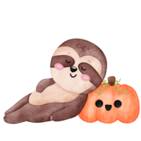 halloween luiaard, schattig luiaard, halloween png