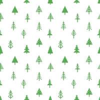 Seamless Pattern with Christmas tree in peasant folk rustic motif. cross stitch background with fir tree vector