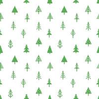 Seamless Pattern with Christmas tree in peasant folk rustic motif. cross stitch background with fir tree vector