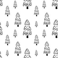 Seamless pattern with christmas trees. Fir forest wrapping paper. New year background vector