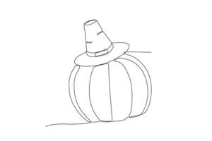 A pumpkin with a hat on it vector
