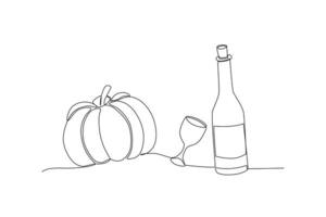 A pumpkin and drinks for celebration vector