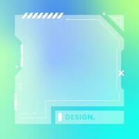 Futuristic square gradient background. Social media frame vector illustration.