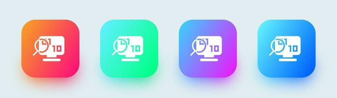 Binary solid icon in square gradient colors. Programming signs vector illustration.