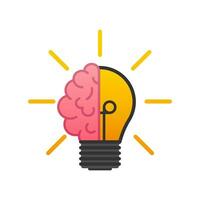 Flat idea for concept design. Lightbulb icon. Idea, solution, business, strategy concept. Vector stock illustration.