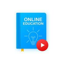 Online education concept banner. Online training courses. Tutorials, e learning. Vector illustration.