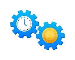 Time is money icon. Money saving. Business and management. Vector stock illustration