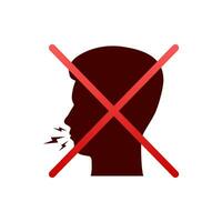 Do not make loud noises. No talking. Keep calmly communication. Vector stock illustration.