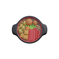 3d giapponese cibo Sukiyaki icona png