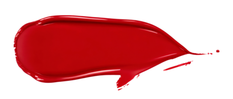 rouge rouge à lèvres diffamer tache échantillon isolé sur transparent Contexte. ai génératif png