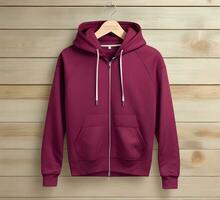 Hanging brown maroon Mockup With brick Background ai generate photo