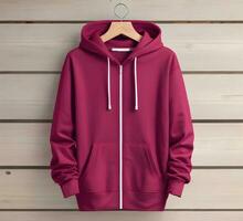 Hanging brown maroon Mockup With brick Background ai generate photo
