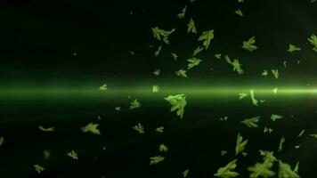 Green tree leaves particle video