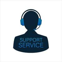 Online support service. Headphones with microphone and chat speech bubble. Vector stock illustration