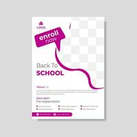 School admission abstract flyer design template. vector