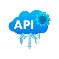 Cloud API   application programming interface. Internet network. Vector stock illustration