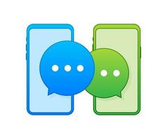 Chat Message Bubbles on smartphone screen. Social network. Messaging. Vector stock illustration.