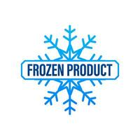 Blue frozen product on white background. Food logo. Vector stock illustration