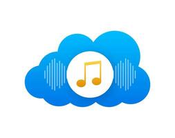 Download music line icon for web, mobile and infographics. Flat design. Cloud storage icon. Data storage. vector