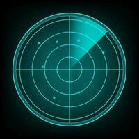 Realistic radar in searching. Radar screen with the aims. Vector stock illustration