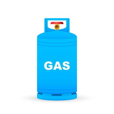 Gas cylinder vector tank. Lpg propane bottle icon container. Oxygen gas. Vector stock illustration.