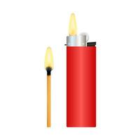 Realistic Template Blank White Lighter Empty Mock Up. Vector stock illustration.