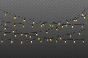 Christmas lights. Glowing lights for Xmas Holiday cards, banners, posters vector