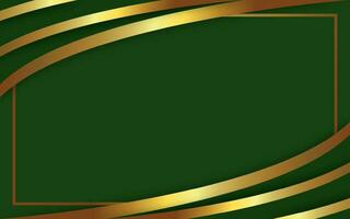 Green abstract background, luxury modern design with gold color and empty space for text vector