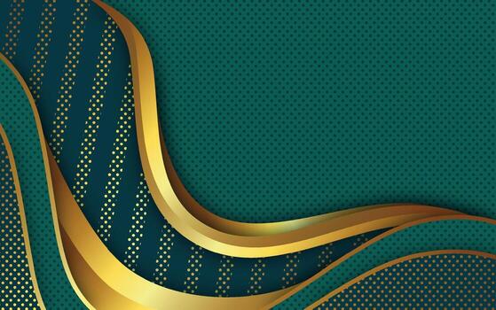 verde resumen fondo, lujo moderno diseño con oro color y vacío espacio para texto vector