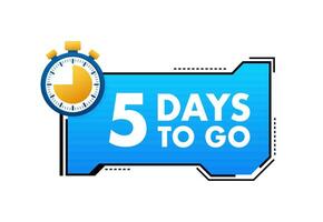 4 Days to go. Countdown timer. Clock icon. Time icon. Count time sale. Vector stock illustration