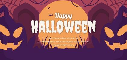 Halloween banner background vector illustration