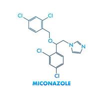 Miconazole concept chemical formula icon label, text font vector illustration.