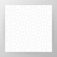 Jigsaw puzzle blank template or cutting guidelines. Vector illustration