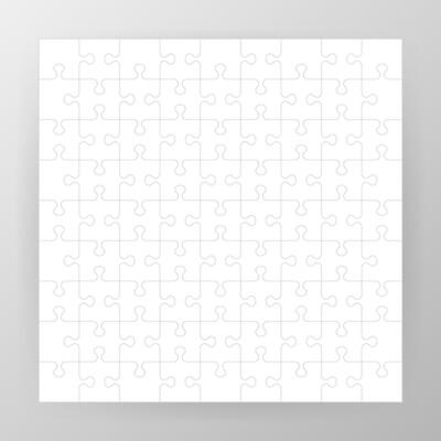 Jigsaw puzzle blank template or cutting guidelines. Vector illustration