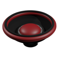 3D rendering of musical acoustic speaker for playing sound and music. DJ equipment at an outdoor party or disco. Realistic PNG illustration isolated on transparent background