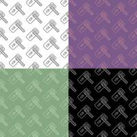 set of seamless patterns with doorknob. Ornament for decoration and printing on fabric. Design element. Vector