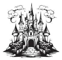 Old castle sketch hand drawn sketch Vector illustration