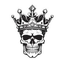 Human skull king in crown sketch hand drawn Vector illustration Death Day