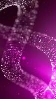 verticale vidéo de infini torsion boucle Contexte. un infini symbole ouvré de fascinant particules - violet video