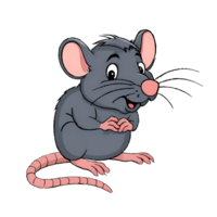 Rat Hand Drawn Cartoon Style Illustration AI Generated png