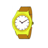 muñeca reloj mano dibujado dibujos animados estilo ilustración ai generado png