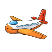 Airplane Hand Drawn Cartoon Style Illustration AI Generated png